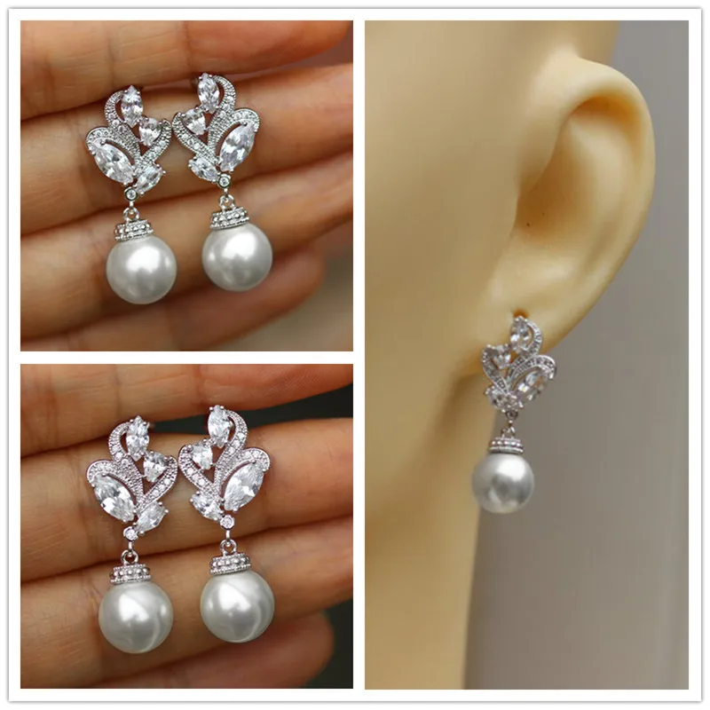 Huitan Elegant Imitation Pearl Dangle Earrings Elegant Women Party Accessories High-quality Silver Color Fresh Statement Jewelry Huitan Elegant Imitation Pearl Dangle Earrings Elegant Women Party Accessories High-quality Silver Color Fresh Statement Jewelry KDBazar