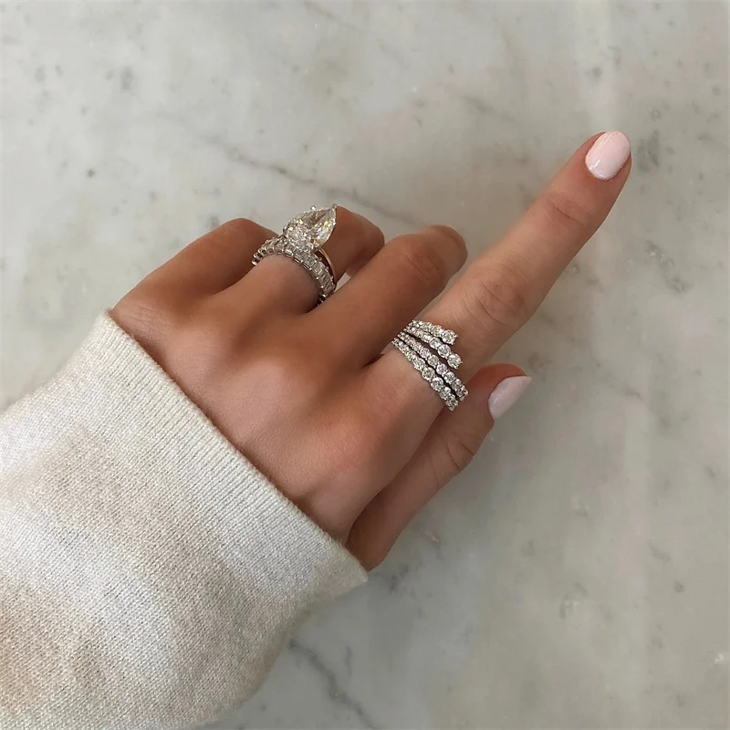 Huitan Simple Stylish Lines Cubic Zirconia Rings Women Silver Color Band Bridal Wedding Accessories Modern Jewelry for Party New Jewelry & Watches Rings Huitan Simple Stylish Lines Cubic Zirconia Rings Women Silver Color Band Bridal Wedding Accessories Modern Jewelry for Party New Jewelry & Watches Rings KDBazar