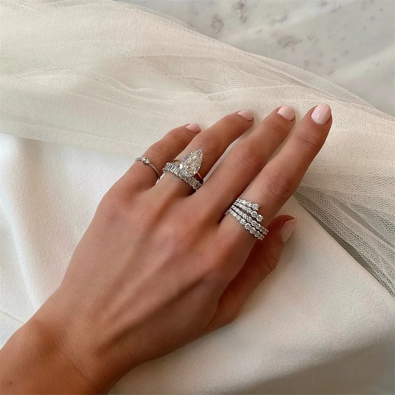 Huitan Simple Stylish Lines Cubic Zirconia Rings Women Silver Color Band Bridal Wedding Accessories Modern Jewelry for Party New Jewelry & Watches Rings Huitan Simple Stylish Lines Cubic Zirconia Rings Women Silver Color Band Bridal Wedding Accessories Modern Jewelry for Party New Jewelry & Watches Rings KDBazar