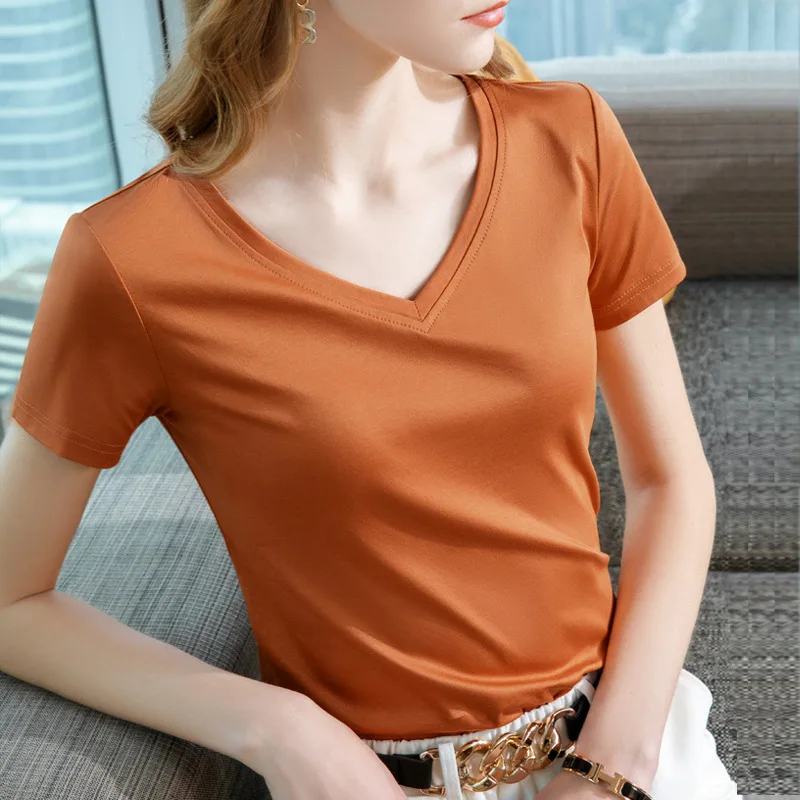 Ice Silk V-Neck T-Shirt detail