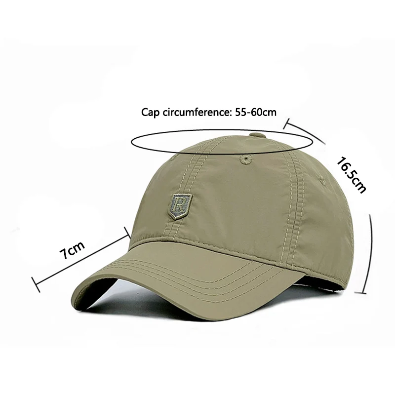Quick-dry outdoor sun protection cap khaki
