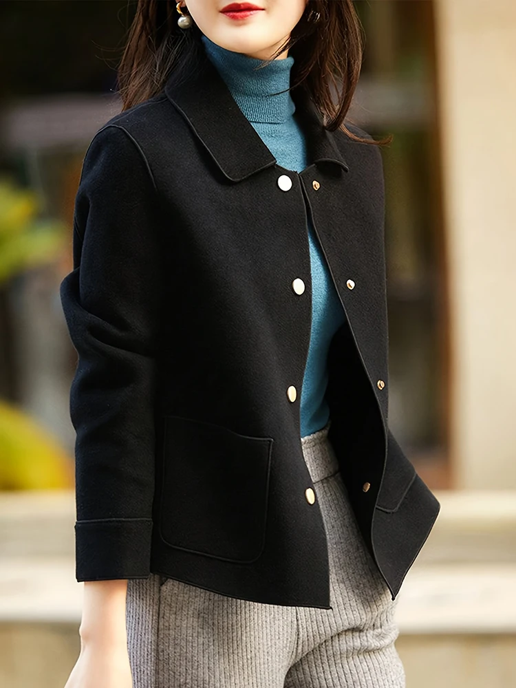 Khaki Short Woolen Jacket for Women Basic Jackets Women Clothing Fashion Women’s Fashion Khaki Short Woolen Jacket for Women Basic Jackets Women Clothing Fashion Women's Fashion KDBazar