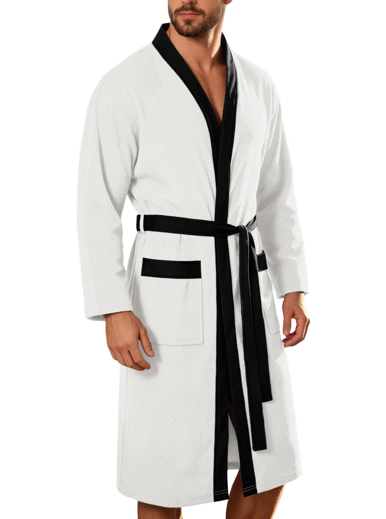 Kimono style belted robe belt detail