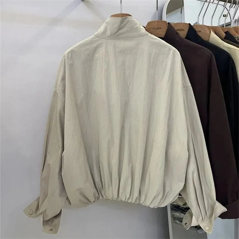 Korean Stand Up Collar Jacket 2026 – Women’s Loose Windbreaker Coat Basic Jackets Women Clothing Fashion Women’s Fashion Korean Stand Up Collar Jacket 2026 – Women's Loose Windbreaker Coat Basic Jackets Women Clothing Fashion Women's Fashion KDBazar