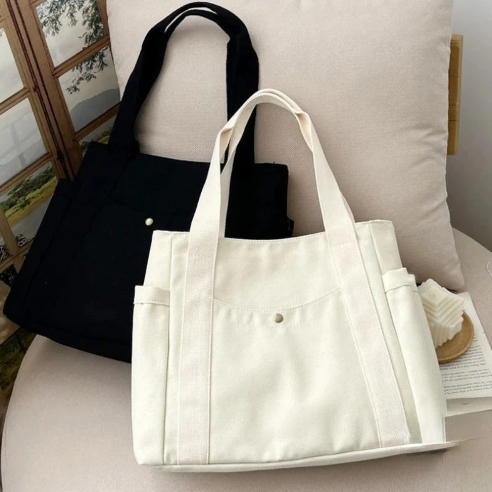 Canvas tote bag interior pockets