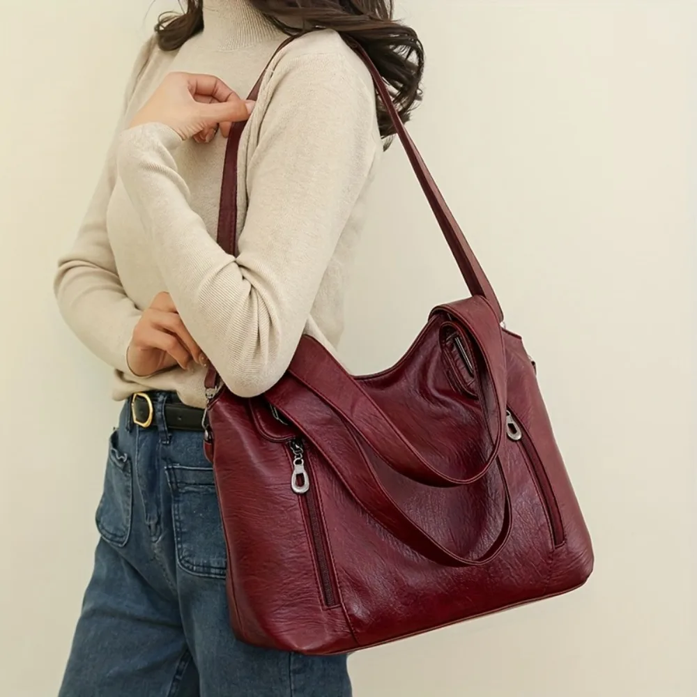 Leather Tote Bag with Removable Strap for Women Leather Tote Bag with Removable Strap for Women KDBazar