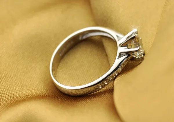Sterling silver diamond ring on hand