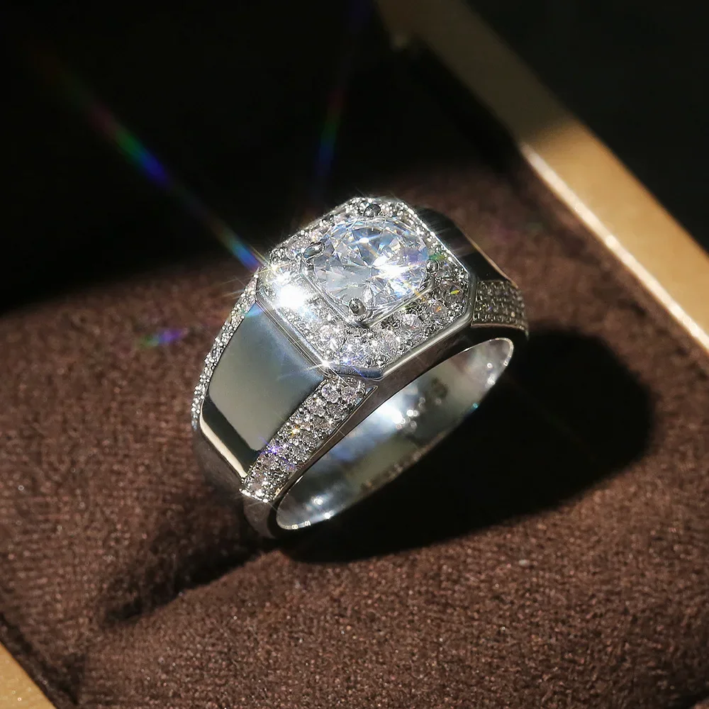 Luxury 925 Sterling Silver Men AAA Crystal Zircon Stone Wedding Ring Brilliant Noble Engagement Engage Party Plata Rings Stamp Jewelry & Watches Rings Luxury 925 Sterling Silver Men AAA Crystal Zircon Stone Wedding Ring Brilliant Noble Engagement Engage Party Plata Rings Stamp Jewelry & Watches Rings KDBazar