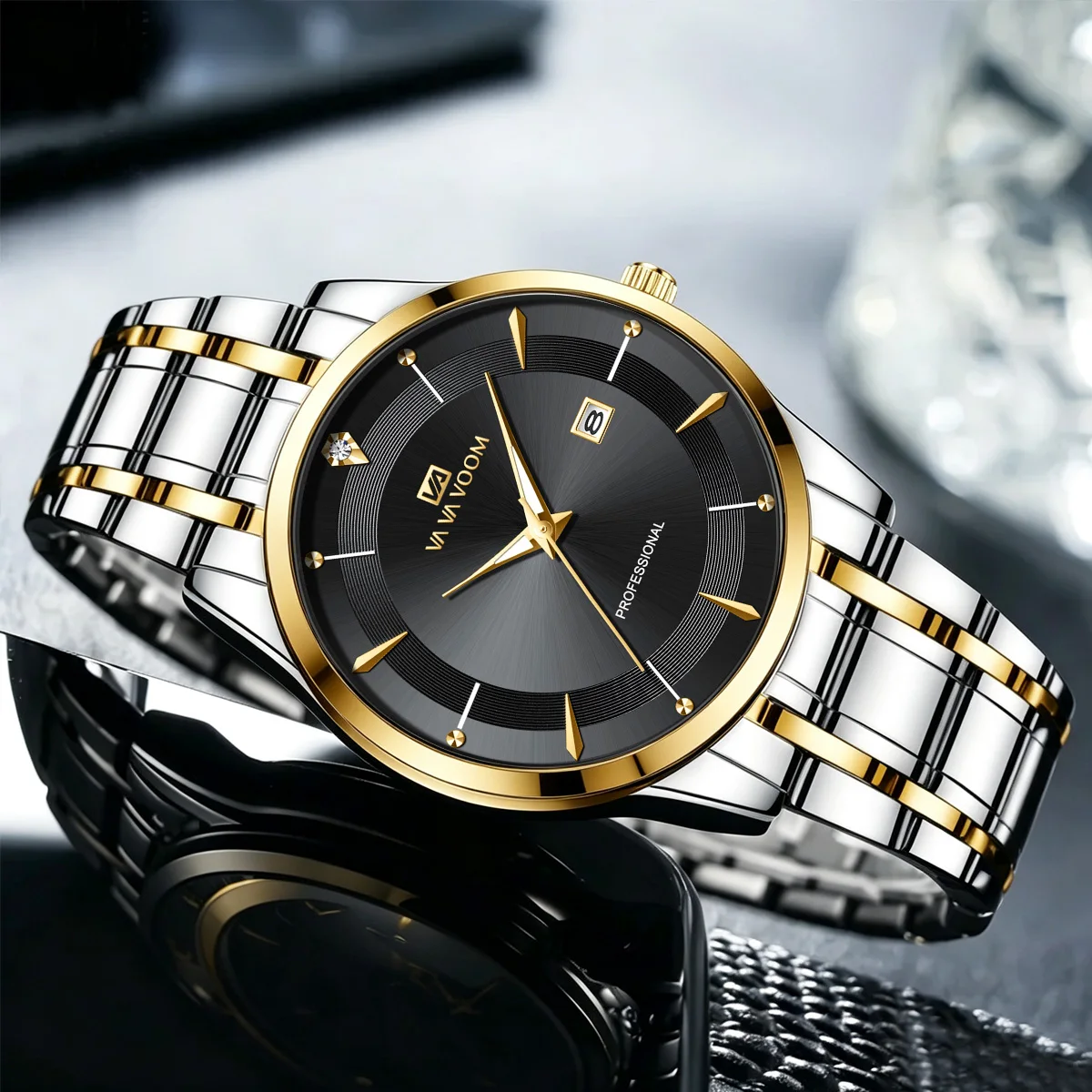 Men Watch 43mm Case Stainless Steel Style Luxury Rhinestone 3Bar Waterproof Quartz Movement Business Watches Relogios Masculino Jewelry & Watches Rings Men Watch 43mm Case Stainless Steel Style Luxury Rhinestone 3Bar Waterproof Quartz Movement Business Watches Relogios Masculino Jewelry & Watches Rings KDBazar