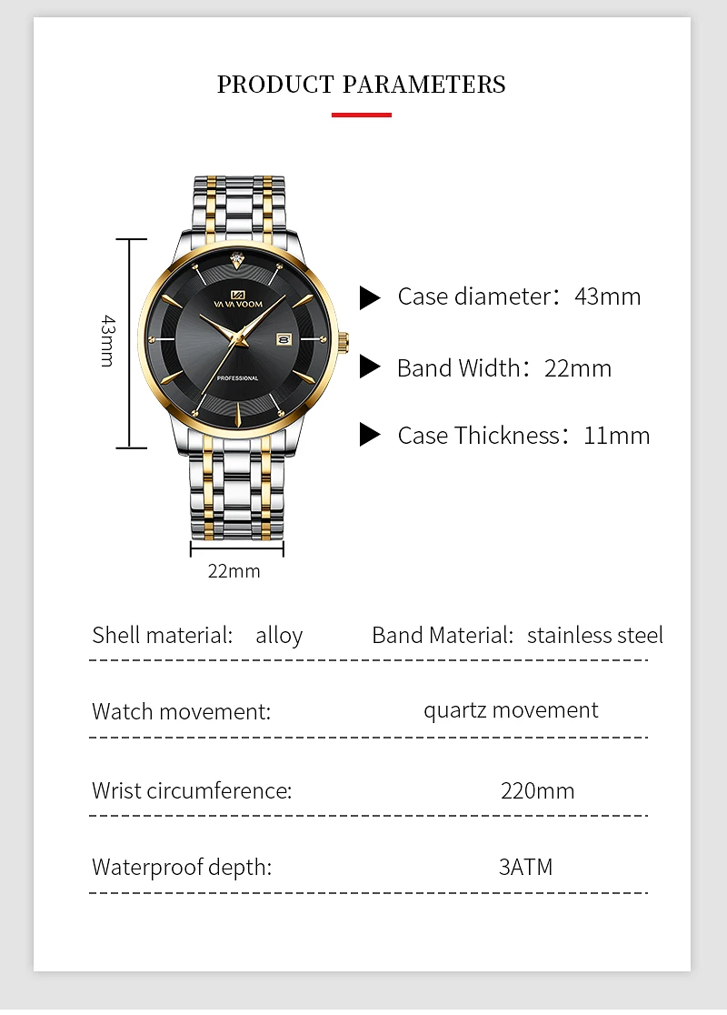 Stainless steel watch case detail