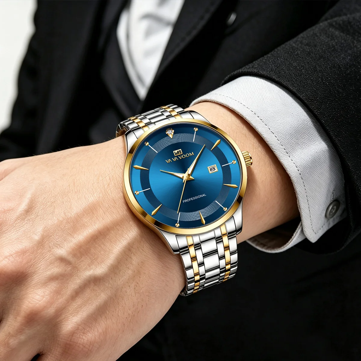 Men Watch 43mm Case Stainless Steel Style Luxury Rhinestone 3Bar Waterproof Quartz Movement Business Watches Relogios Masculino Jewelry & Watches Rings Men Watch 43mm Case Stainless Steel Style Luxury Rhinestone 3Bar Waterproof Quartz Movement Business Watches Relogios Masculino Jewelry & Watches Rings KDBazar