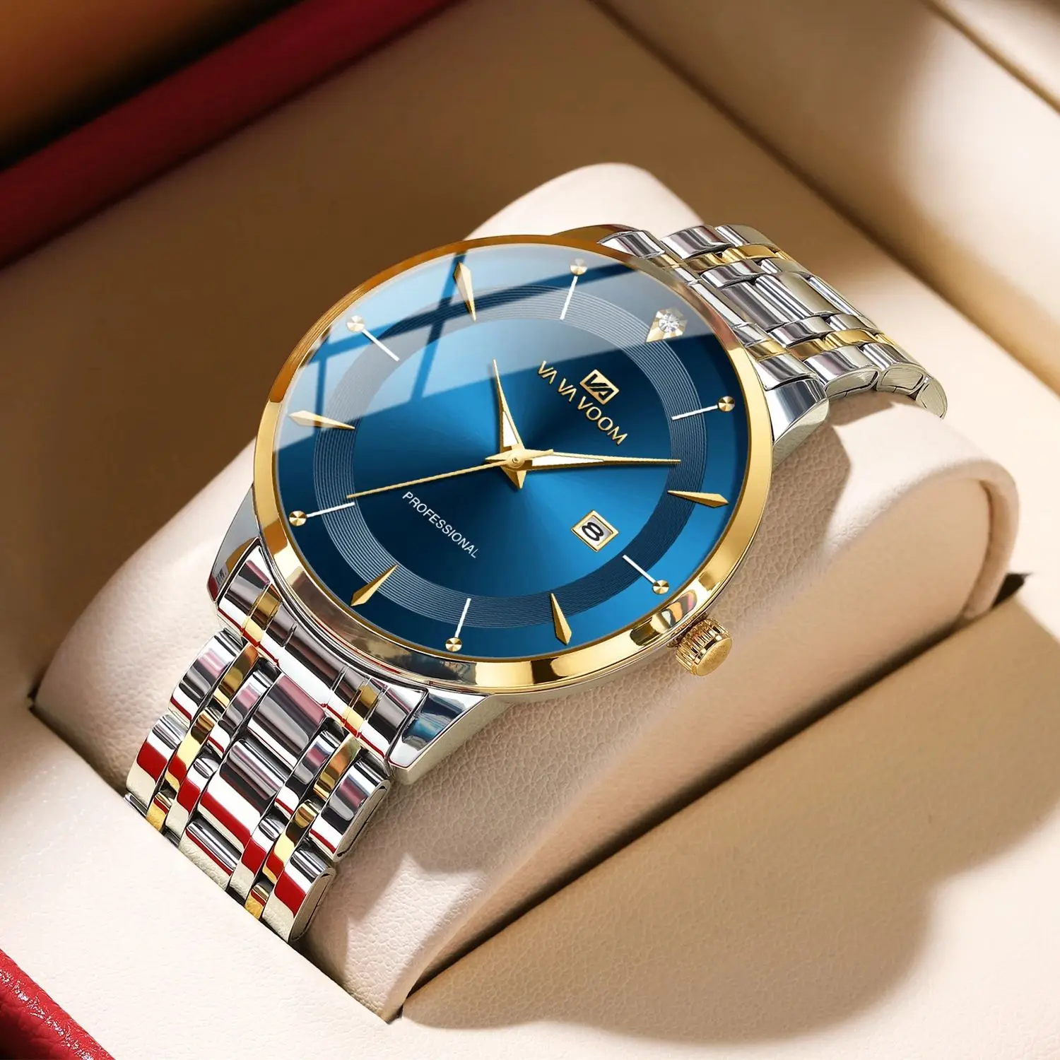 Men Watch 43mm Case Stainless Steel Style Luxury Rhinestone 3Bar Waterproof Quartz Movement Business Watches Relogios Masculino Jewelry & Watches Rings Men Watch 43mm Case Stainless Steel Style Luxury Rhinestone 3Bar Waterproof Quartz Movement Business Watches Relogios Masculino Jewelry & Watches Rings KDBazar