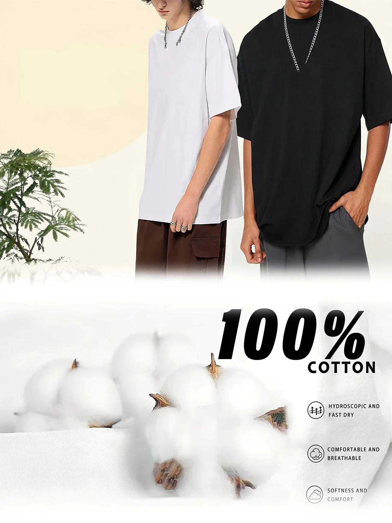 Men's casual round neck shirt back view