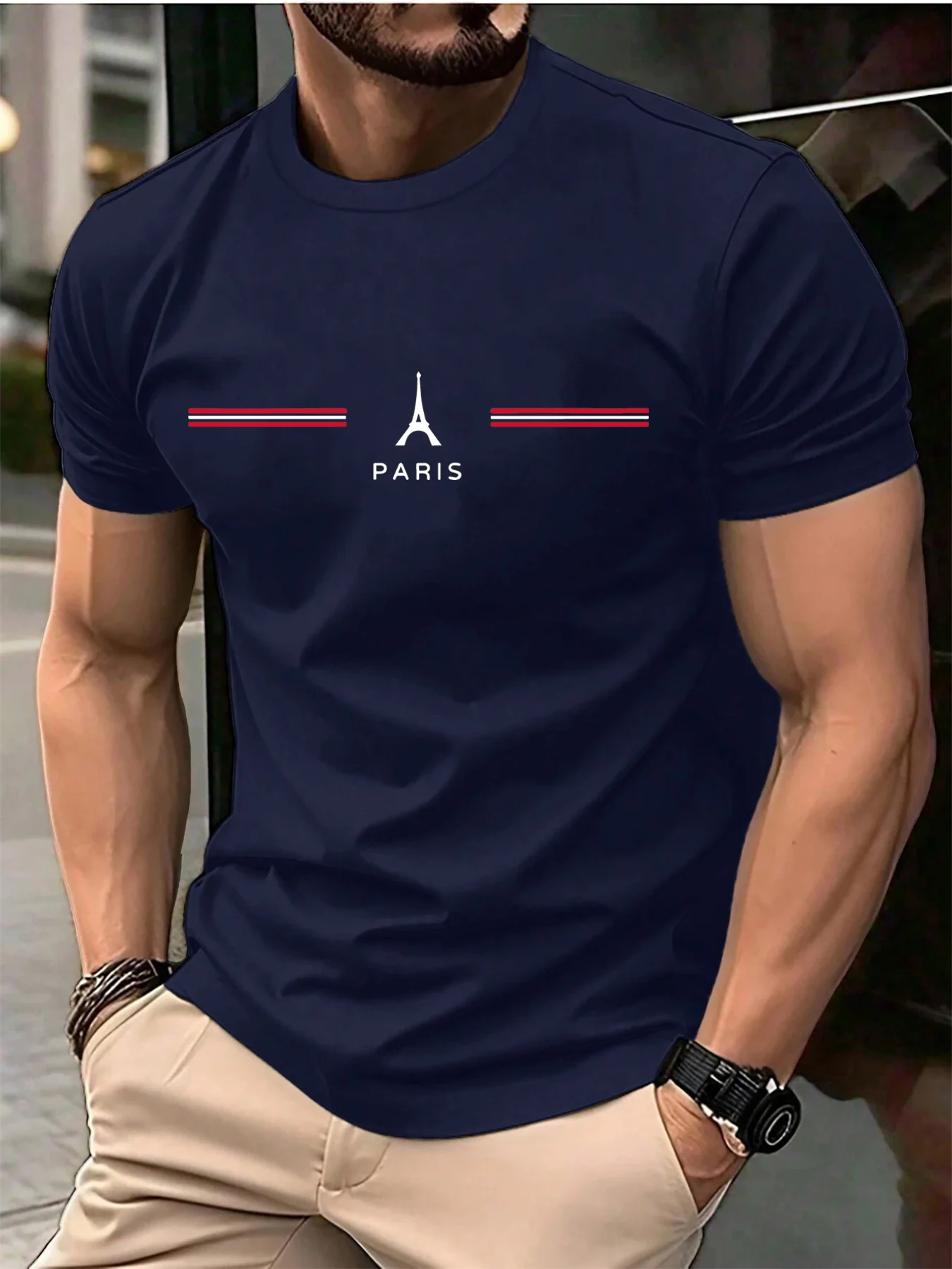 Men’s 100% pure cotton summer loose oversized casual Paris letter printed sports round neck short sleeved T-shirt top Men’s Clothing Men’s Fashion Men’s T-Shirts Men's 100% pure cotton summer loose oversized casual Paris letter printed sports round neck short sleeved T-shirt top Men's Clothing Men's Fashion Men's T-Shirts KDBazar