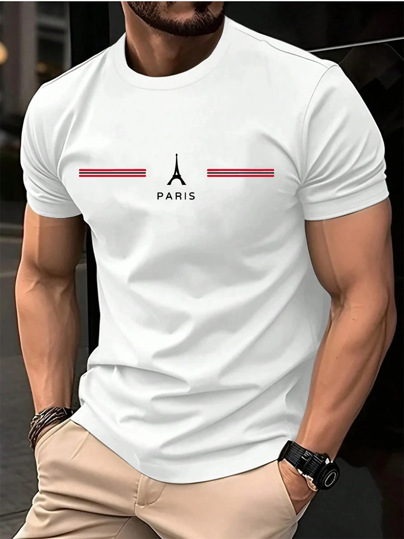 Men’s 100% pure cotton summer loose oversized casual Paris letter printed sports round neck short sleeved T-shirt top Men’s Clothing Men’s Fashion Men’s T-Shirts Men's 100% pure cotton summer loose oversized casual Paris letter printed sports round neck short sleeved T-shirt top Men's Clothing Men's Fashion Men's T-Shirts KDBazar