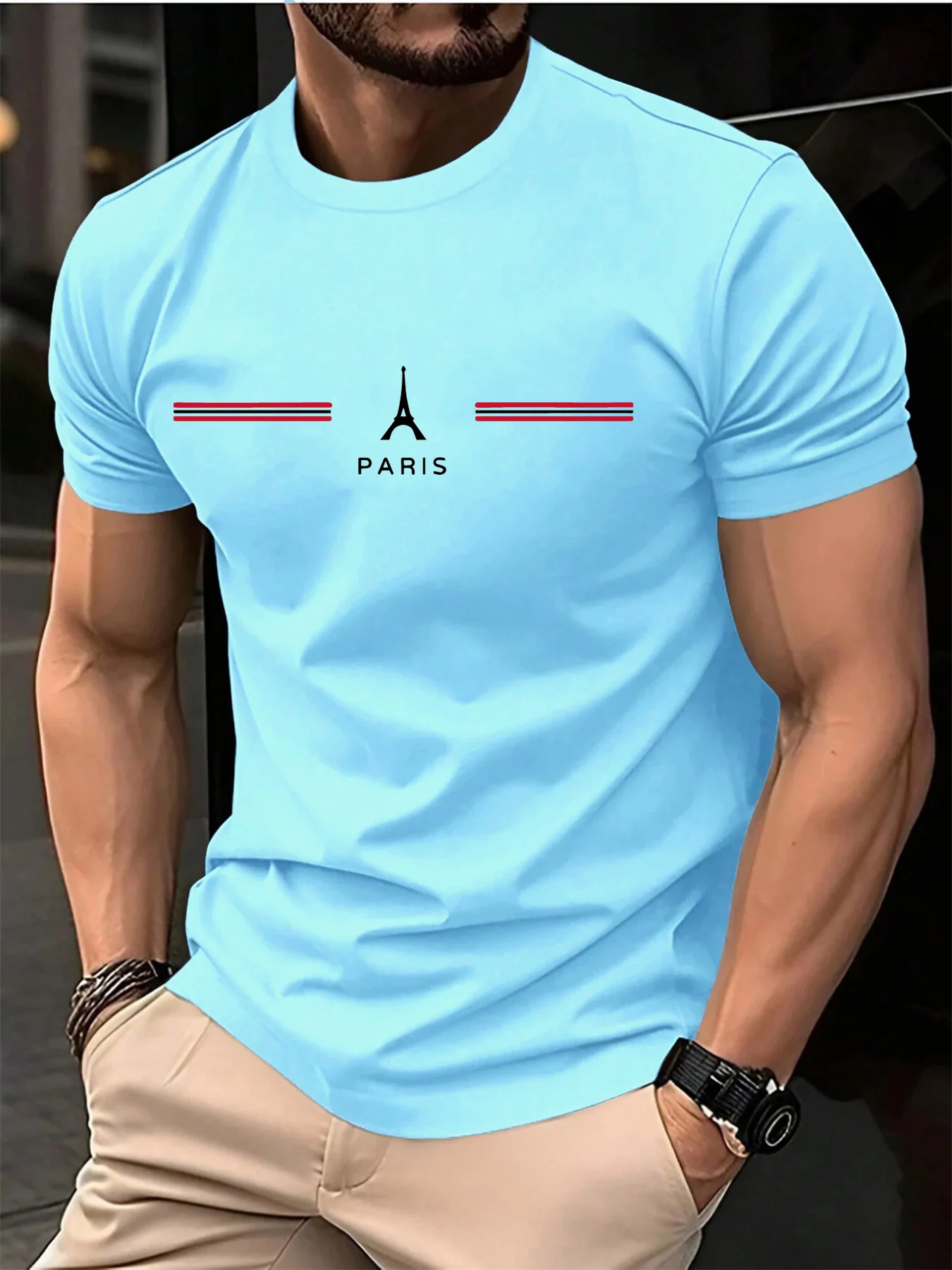 Men’s 100% pure cotton summer loose oversized casual Paris letter printed sports round neck short sleeved T-shirt top Men’s Clothing Men’s Fashion Men’s T-Shirts Men's 100% pure cotton summer loose oversized casual Paris letter printed sports round neck short sleeved T-shirt top Men's Clothing Men's Fashion Men's T-Shirts KDBazar