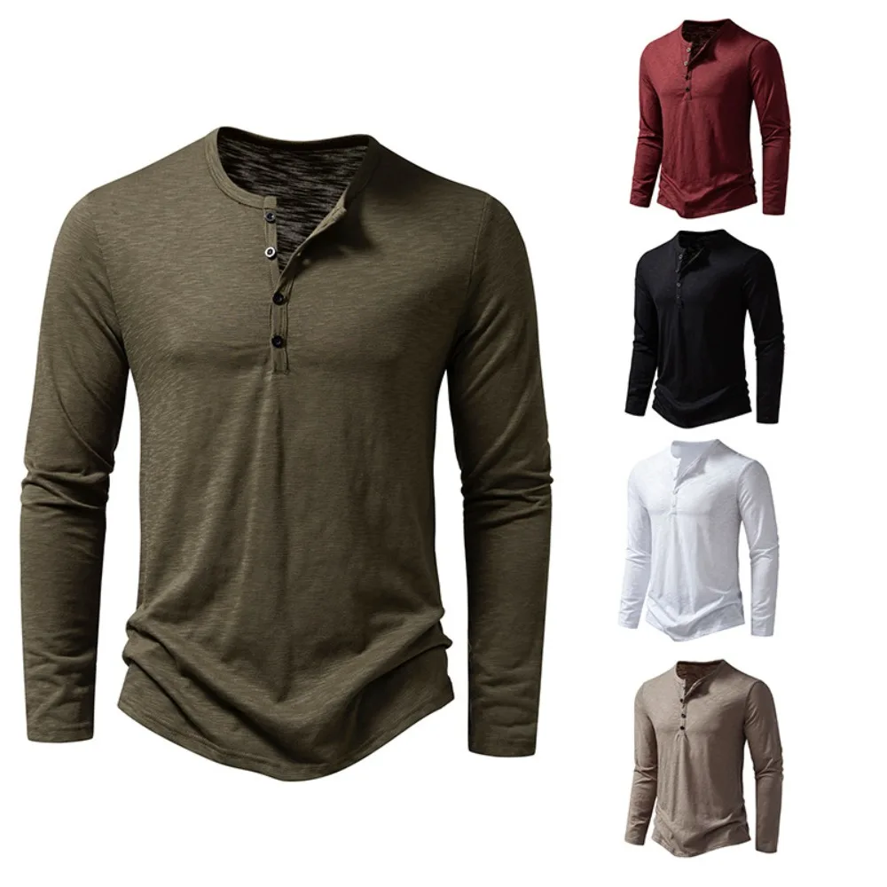 Men’s Cotton Button Henley neck Shirt Long Sleeve Casual Button Solid color Fashion T-Shirts Men’s Clothing Men’s Fashion Men’s T-Shirts Men's Cotton Button Henley neck Shirt Long Sleeve Casual Button Solid color Fashion T-Shirts Men's Clothing Men's Fashion Men's T-Shirts KDBazar