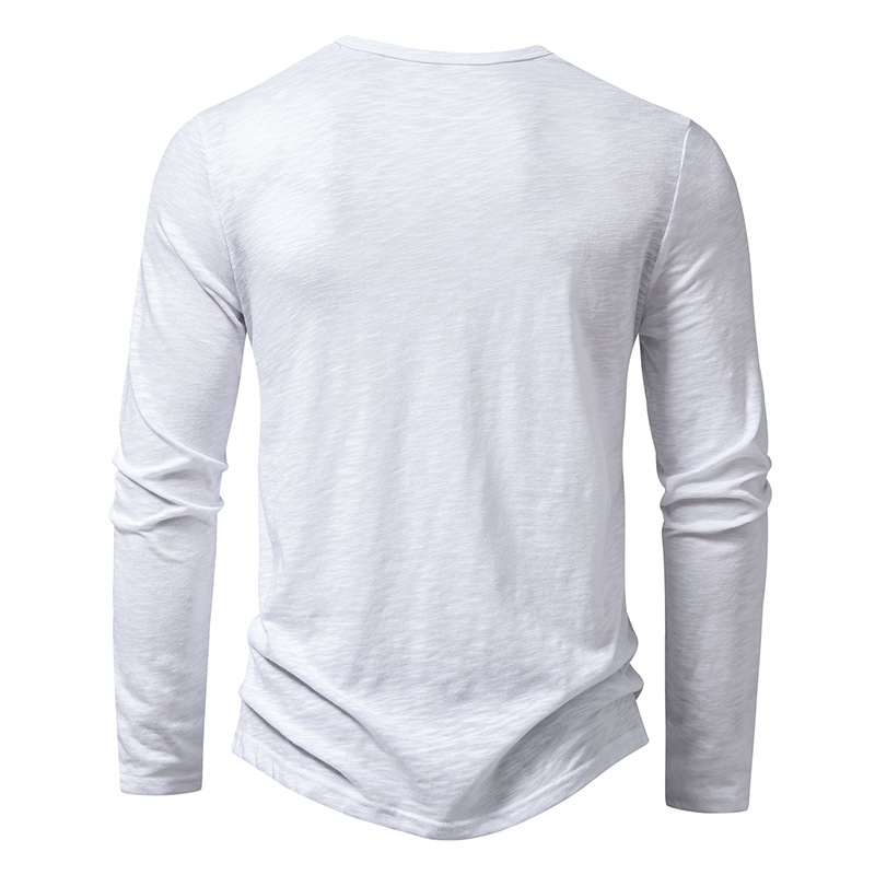 Men's solid color fashion shirt back view