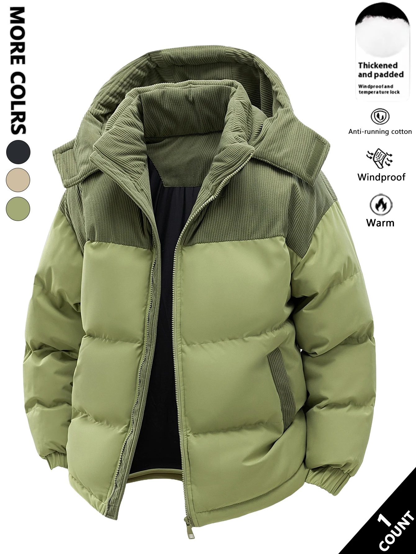 Men’s Hooded Cotton Jacket, Thickeneded and Warm in Winter, Windproof and Cold-Resistant, Simple and Versatile for Work Clothing Cotton Coat Men’s Coats & Jackets Men’s Fashion Men's Hooded Cotton Jacket, Thickeneded and Warm in Winter, Windproof and Cold-Resistant, Simple and Versatile for Work Clothing Cotton Coat Men's Coats & Jackets Men's Fashion KDBazar