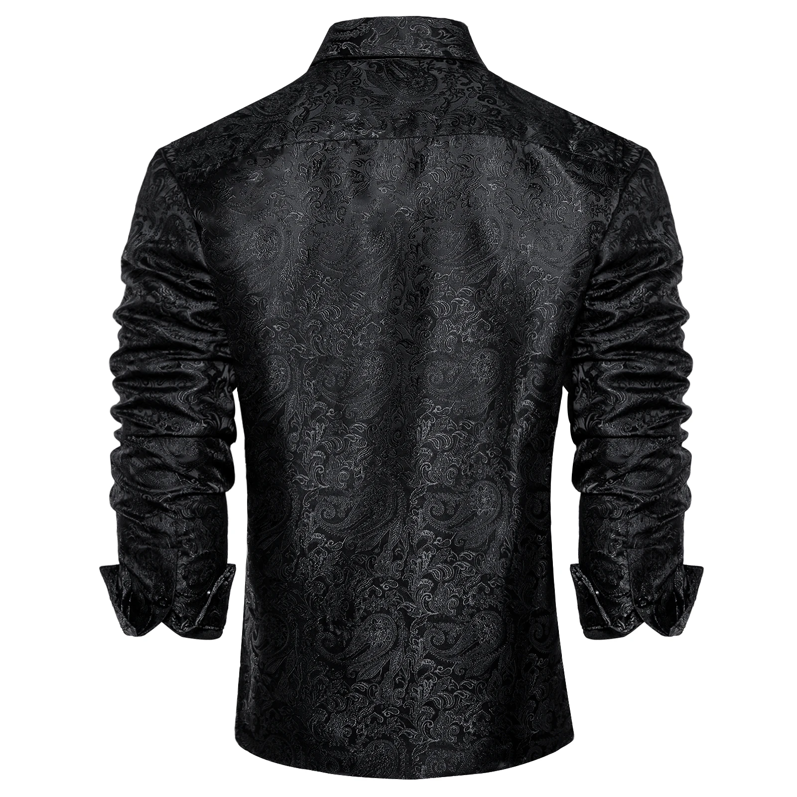 Men’s Long Sleeve Black Paisley Silk Dress Shirts Casual Tuxedo Social Shirt Luxury Designer Men Clothing Dress Shirt Men's Long Sleeve Black Paisley Silk Dress Shirts Casual Tuxedo Social Shirt Luxury Designer Men Clothing Dress Shirt KDBazar