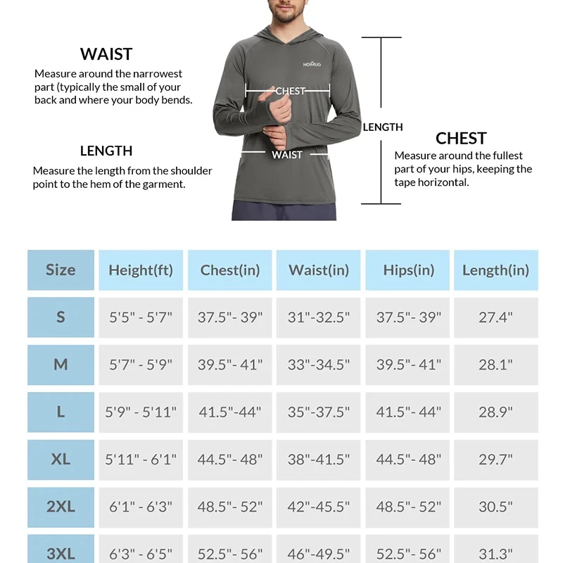 Men's UPF50+ sun protection hoodie front view