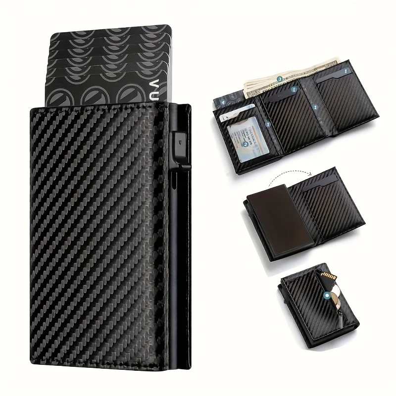 Men’s Wallet with Zipper Coin Purse Automatic Pop-up Metal Credit Card Holder Minimalist RFID Blocking Business Card Wallet Idea Men’s Fashion RFID Blocking Wallets Men's Wallet with Zipper Coin Purse Automatic Pop-up Metal Credit Card Holder Minimalist RFID Blocking Business Card Wallet Idea Men's Fashion RFID Blocking Wallets KDBazar