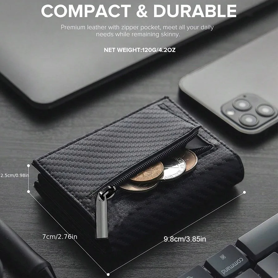 Men’s Wallet with Zipper Coin Purse Automatic Pop-up Metal Credit Card Holder Minimalist RFID Blocking Business Card Wallet Idea Men’s Fashion RFID Blocking Wallets Men's Wallet with Zipper Coin Purse Automatic Pop-up Metal Credit Card Holder Minimalist RFID Blocking Business Card Wallet Idea Men's Fashion RFID Blocking Wallets KDBazar