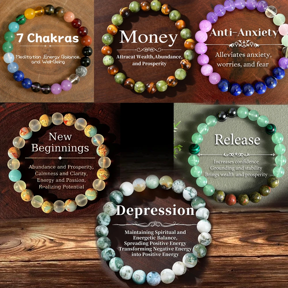 Natural Stone Symbolic Beaded Bracelet Women Men Anxiety Relief Protection Money Spiritual Inner Self-Love Jewelry Natural Stone Symbolic Beaded Bracelet Women Men Anxiety Relief Protection Money Spiritual Inner Self-Love Jewelry KDBazar