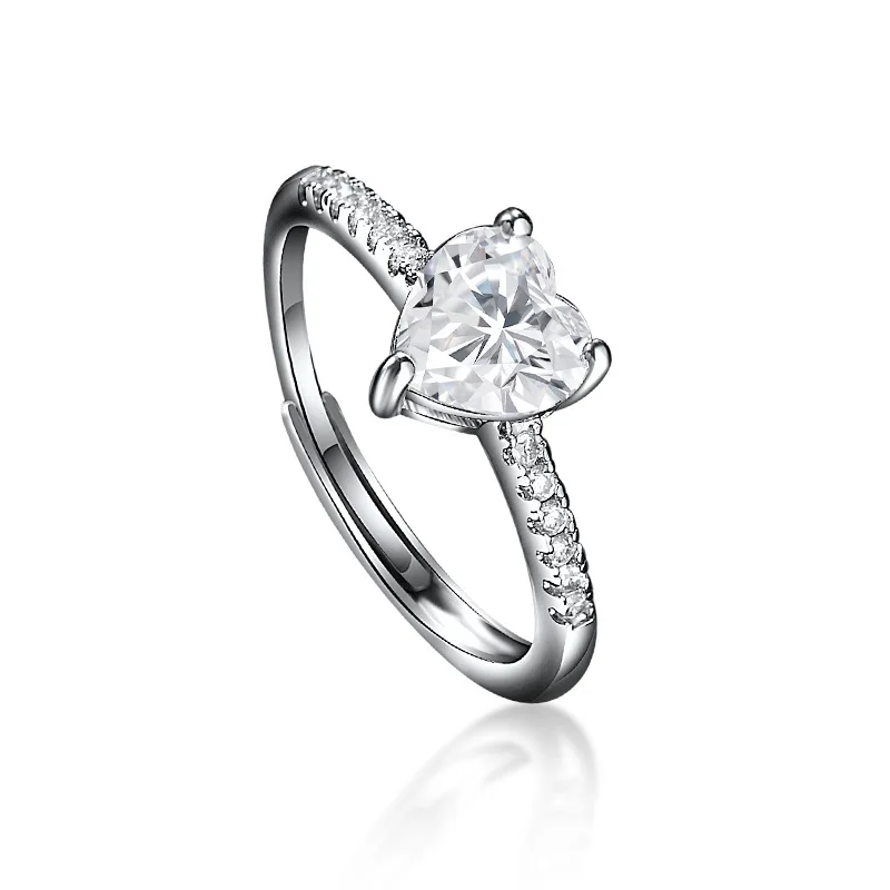 New 925 Sterling Silver Heart Ring Sparkle Zircon High Quality For Women Wedding Fine Jewelry Accessories Party Gift Jewelry & Watches Rings New 925 Sterling Silver Heart Ring Sparkle Zircon High Quality For Women Wedding Fine Jewelry Accessories Party Gift Jewelry & Watches Rings KDBazar
