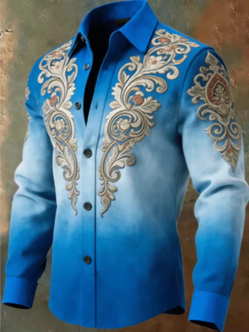 New Men’s Island Style Long Sleeve Shirt Warm Orange Palm Flower Pattern Men’s Fashion Collar Top Clothing New Men's Island Style Long Sleeve Shirt Warm Orange Palm Flower Pattern Men's Fashion Collar Top Clothing KDBazar