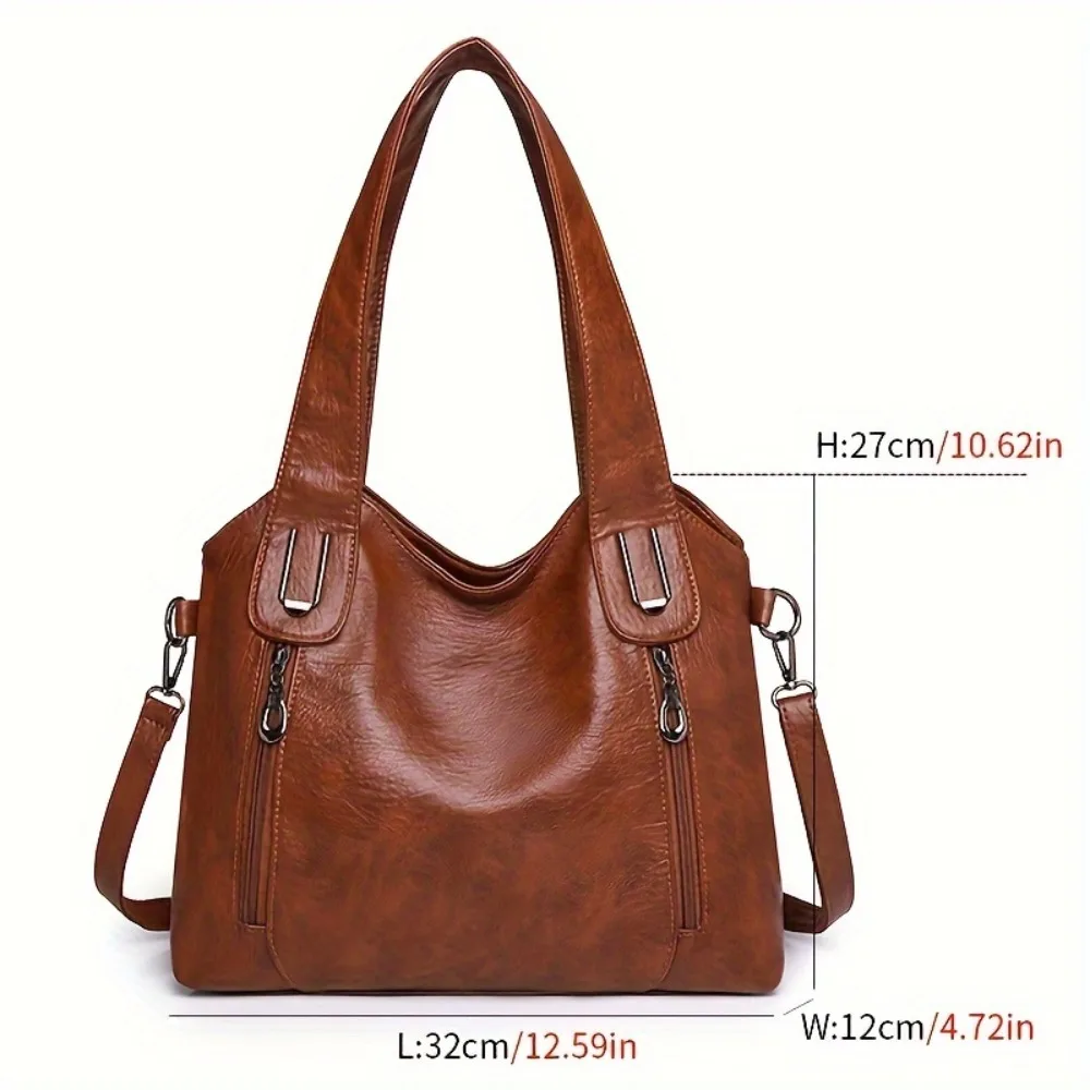 New Women Large Capacity Tote Bag Leather Shoulder Handbag with Removable Strap Fashion Casual PU Crossbody Bag Shoulder Bags New Women Large Capacity Tote Bag Leather Shoulder Handbag with Removable Strap Fashion Casual PU Crossbody Bag Shoulder Bags KDBazar