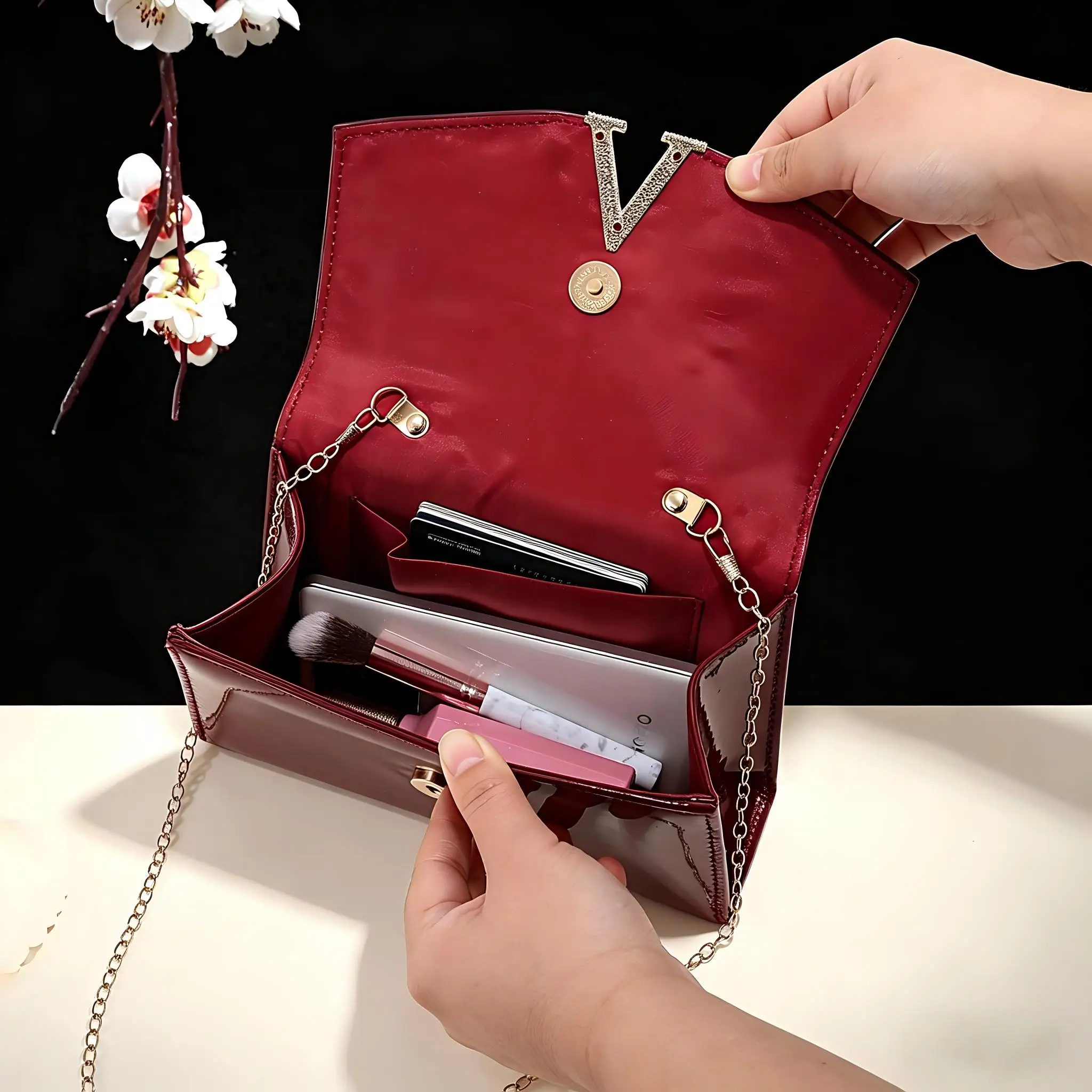 New high-end elegant evening bag – French retro multi-purpose wedding party bridal dress handbag – holiday gift bag for ladies Bags & Accessories Burgundy Purses handbags and purses New high-end elegant evening bag - French retro multi-purpose wedding party bridal dress handbag - holiday gift bag for ladies Bags & Accessories Burgundy Purses handbags and purses KDBazar