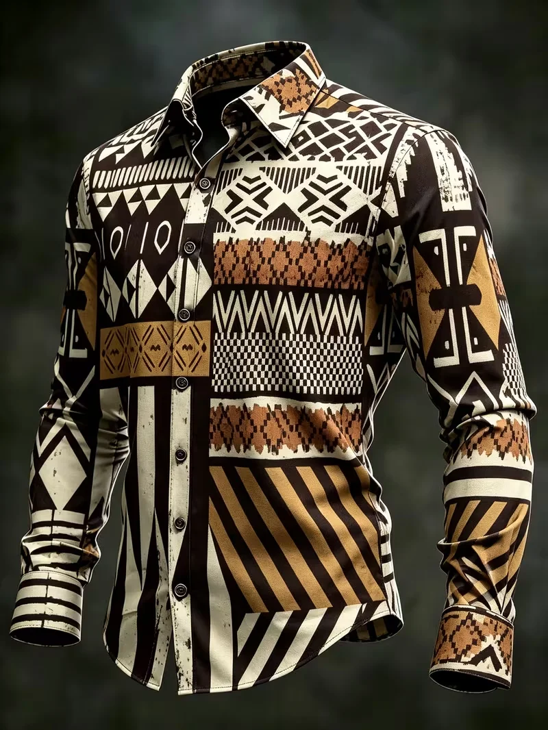New men’s abstract splashed ink twill long sleeved shirt with black and white polka dot graffiti lines men’s lapel top Dress Shirt Men’s Fashion New men's abstract splashed ink twill long sleeved shirt with black and white polka dot graffiti lines men's lapel top Dress Shirt Men's Fashion KDBazar