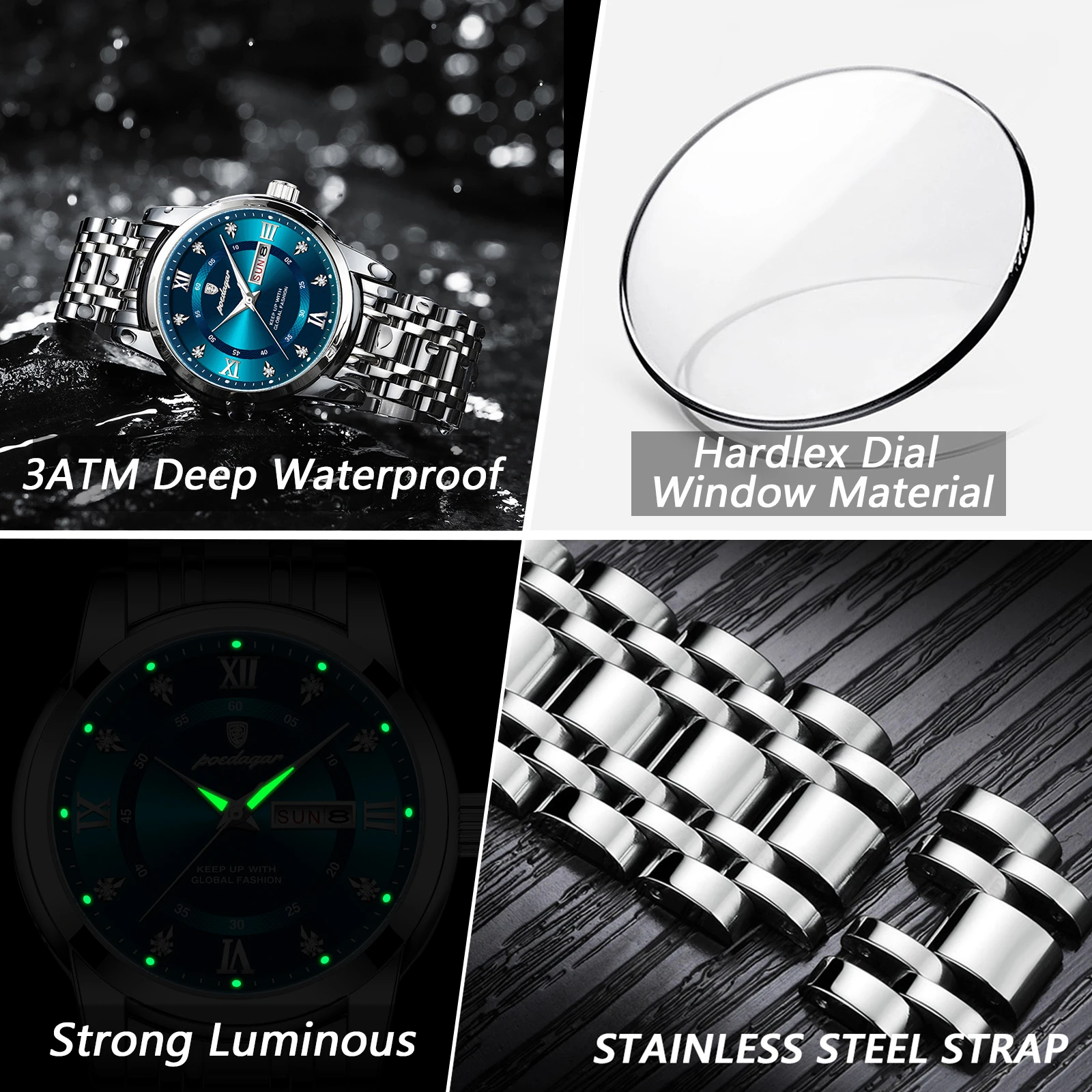 POEDAGAR Luxury Trendy Man Wristwatch Waterproof Stainless Steel Luminous Men Watch Date Week Fashion Quartz Men’s Watches Reloj Jewelry & Watches Rings POEDAGAR Luxury Trendy Man Wristwatch Waterproof Stainless Steel Luminous Men Watch Date Week Fashion Quartz Men's Watches Reloj Jewelry & Watches Rings KDBazar