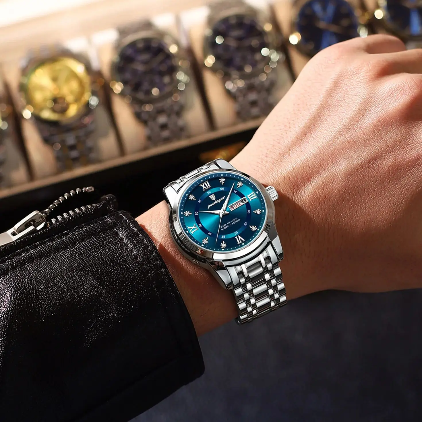 POEDAGAR Luxury Trendy Man Wristwatch Waterproof Stainless Steel Luminous Men Watch Date Week Fashion Quartz Men’s Watches Reloj Jewelry & Watches Rings POEDAGAR Luxury Trendy Man Wristwatch Waterproof Stainless Steel Luminous Men Watch Date Week Fashion Quartz Men's Watches Reloj Jewelry & Watches Rings KDBazar