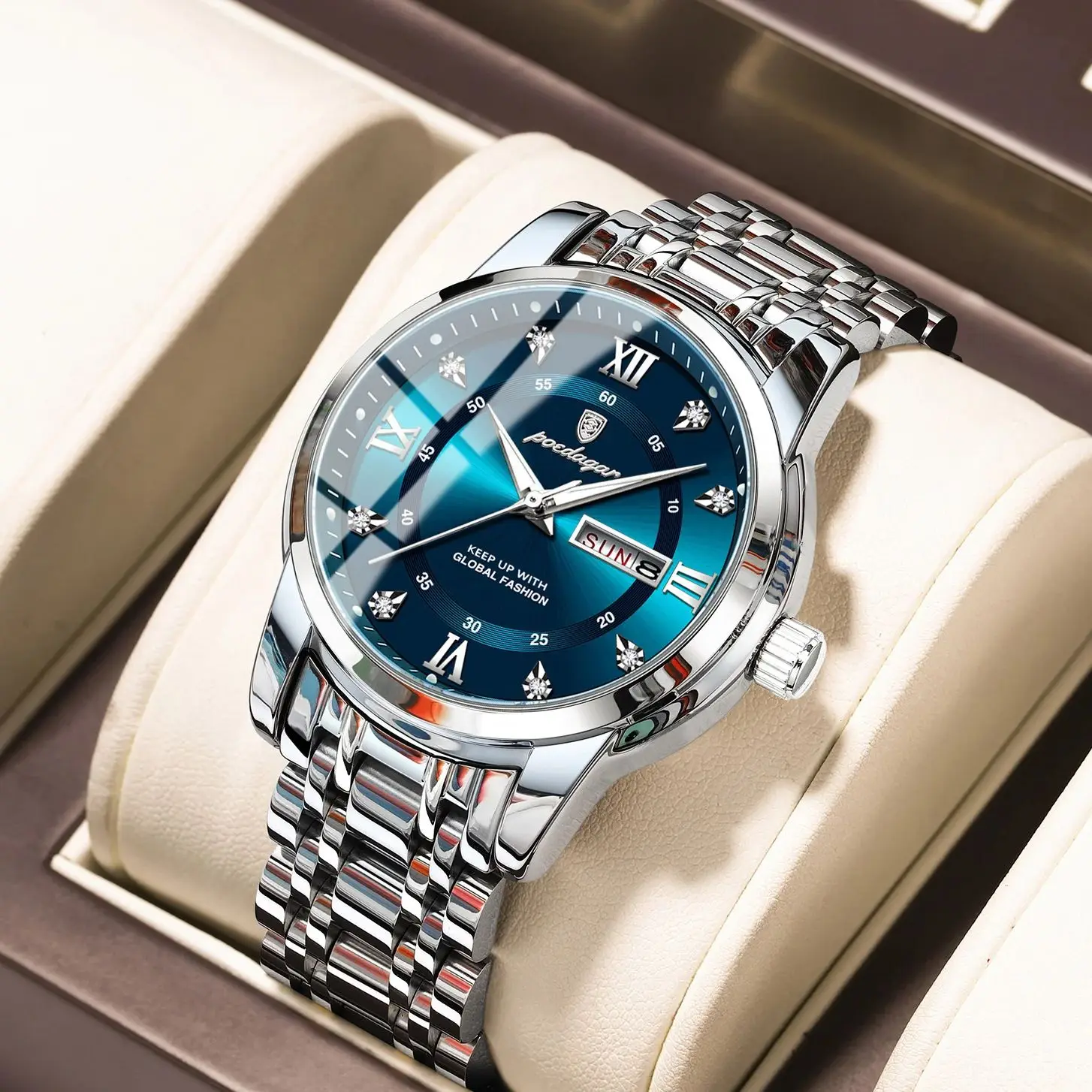 POEDAGAR Luxury Trendy Man Wristwatch Waterproof Stainless Steel Luminous Men Watch Date Week Fashion Quartz Men’s Watches Reloj Jewelry & Watches Rings POEDAGAR Luxury Trendy Man Wristwatch Waterproof Stainless Steel Luminous Men Watch Date Week Fashion Quartz Men's Watches Reloj Jewelry & Watches Rings KDBazar