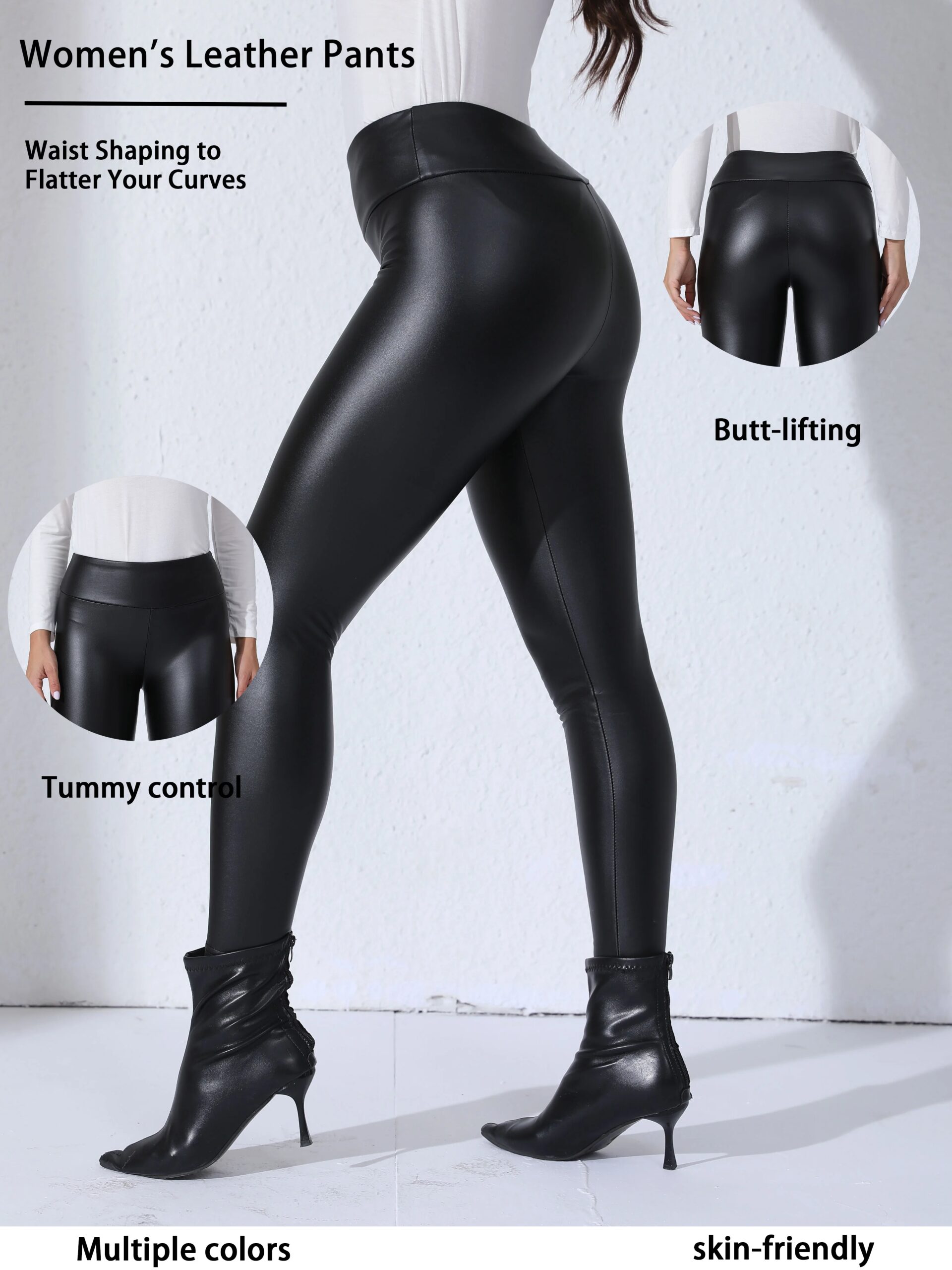 PU Leather Fleece-Lined Leggings for Women Trousers PU Leather Fleece-Lined Leggings for Women Trousers KDBazar