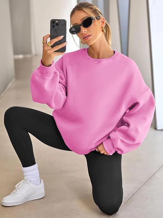 Pink Plus Size Crew Neck Sweatshirt Women’s Hoodies & Sweatshirts Pink Plus Size Crew Neck Sweatshirt Women's Hoodies & Sweatshirts KDBazar