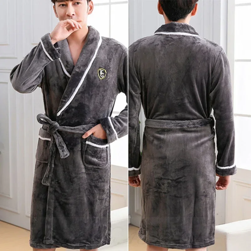 Plus Size Flannel Robe for Men Robes Plus Size Flannel Robe for Men Robes KDBazar
