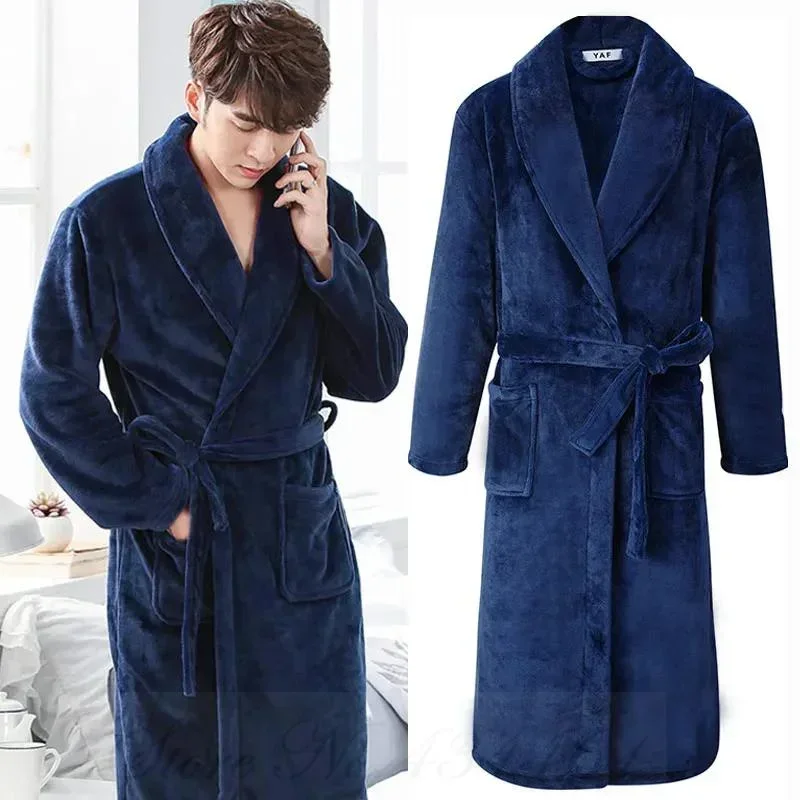 Plus Size Flannel Robe for Men Robes Plus Size Flannel Robe for Men Robes KDBazar