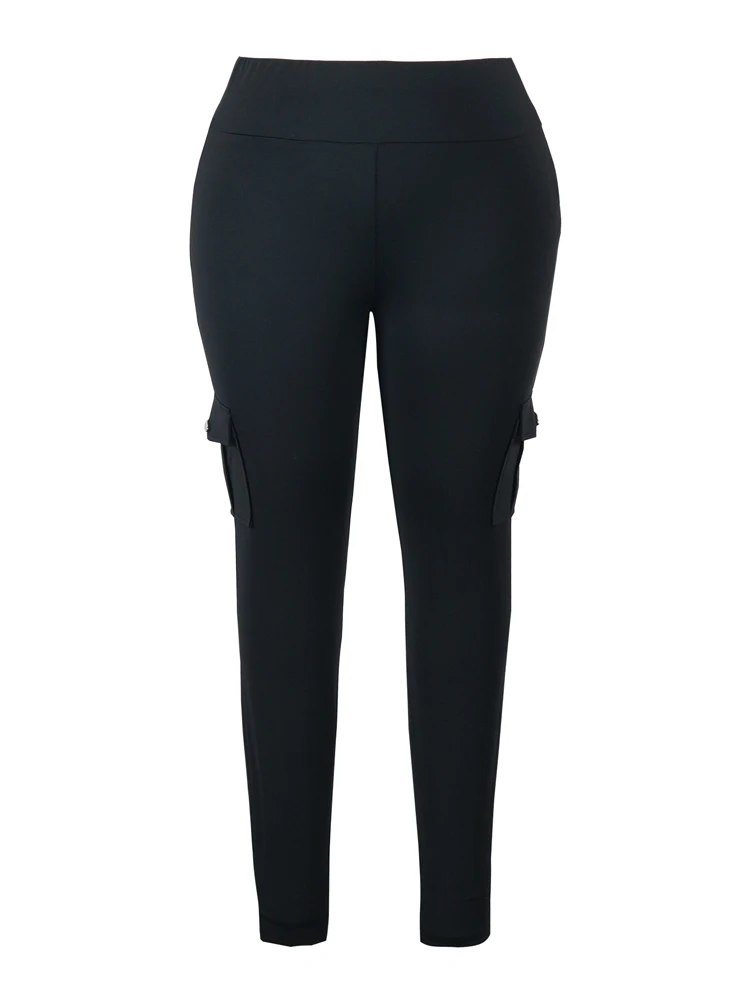 Butt lift leggings with pockets for women, back view