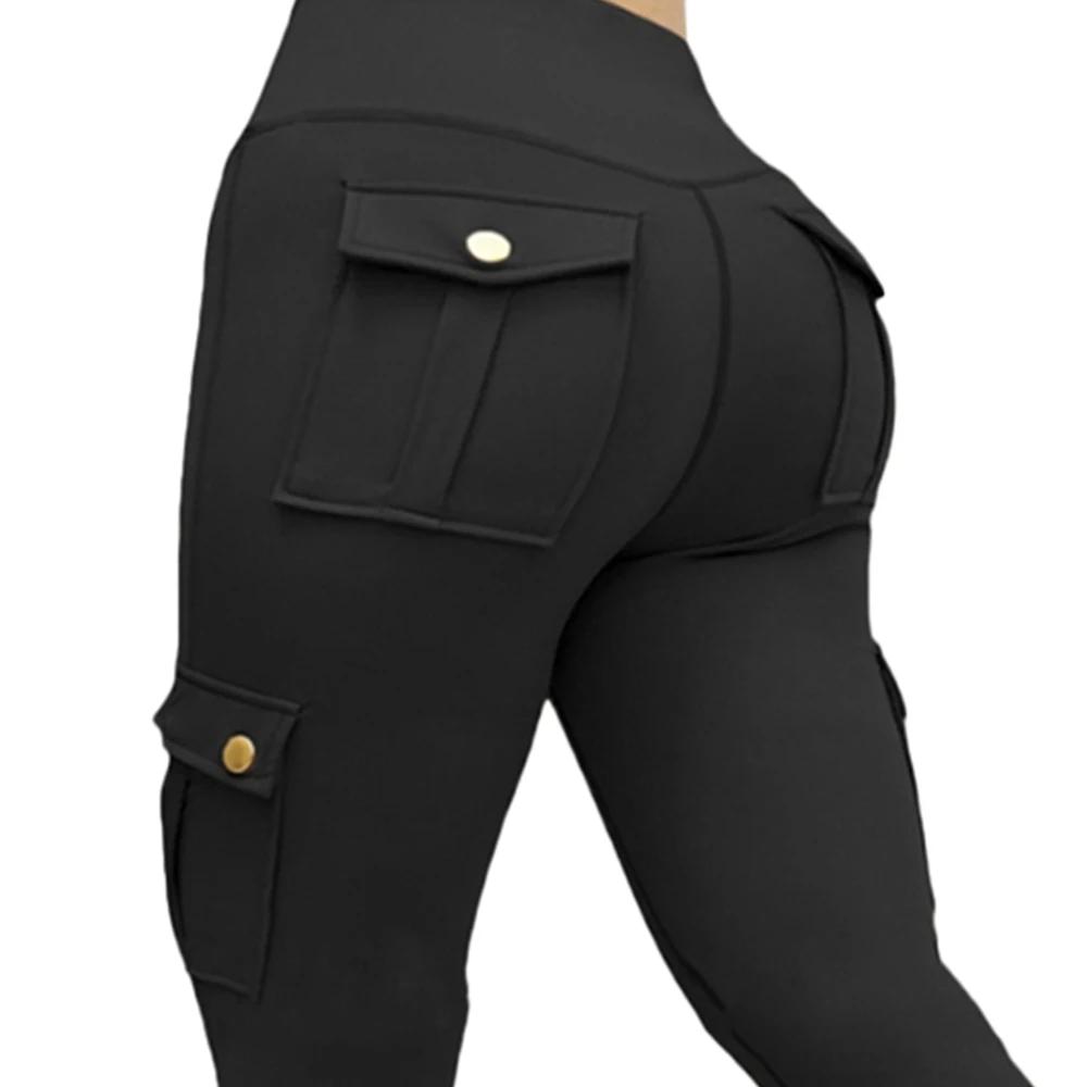 Butt lift leggings with pockets for women, side pocket detail
