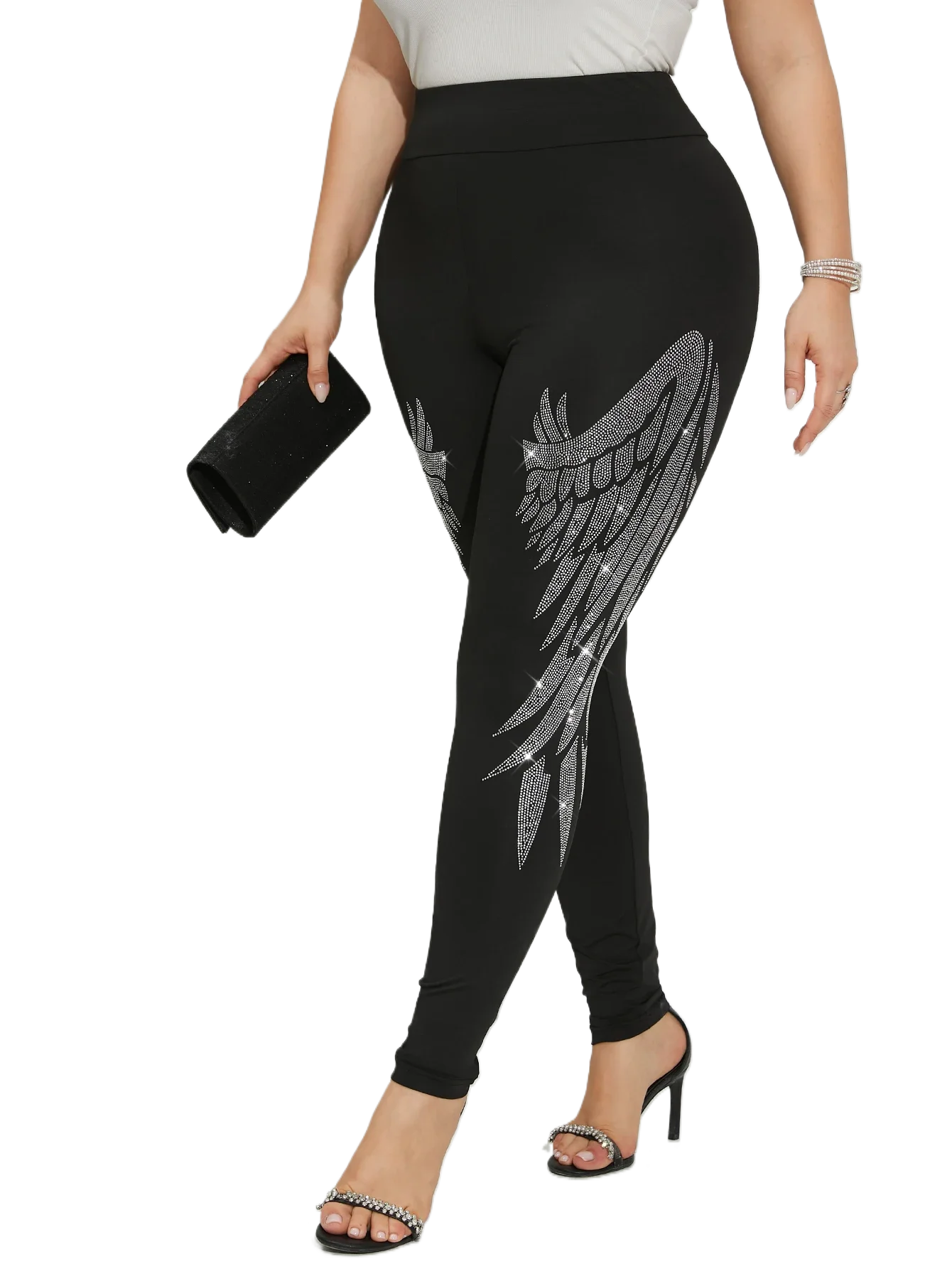 Plus Size Women’s Leggings Sparkling Rhinestone Angel Wings Pattern Skinny Trousers Fashion Casual High Stretch Knit Bottoms Leggings Plus Size Leggings Women’s Fashion Plus Size Women's Leggings Sparkling Rhinestone Angel Wings Pattern Skinny Trousers Fashion Casual High Stretch Knit Bottoms Leggings Plus Size Leggings Women's Fashion KDBazar