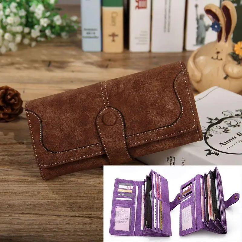 Women’s Long Wallet PU Nubuck Leather Large Capacity RFID Blocking Clutch, Multi Card Slots, Zipper Coin Pocket, Snap Closure Women’s Long Wallet PU Nubuck Leather Large Capacity RFID Blocking Clutch, Multi Card Slots, Zipper Coin Pocket, Snap Closure