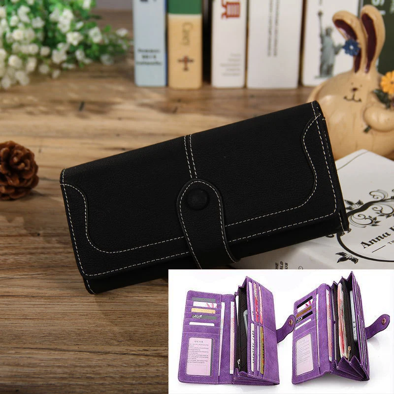 Women’s Long Wallet PU Nubuck Leather Large Capacity RFID Blocking Clutch, Multi Card Slots, Zipper Coin Pocket, Snap Closure Women’s Long Wallet PU Nubuck Leather Large Capacity RFID Blocking Clutch, Multi Card Slots, Zipper Coin Pocket, Snap Closure