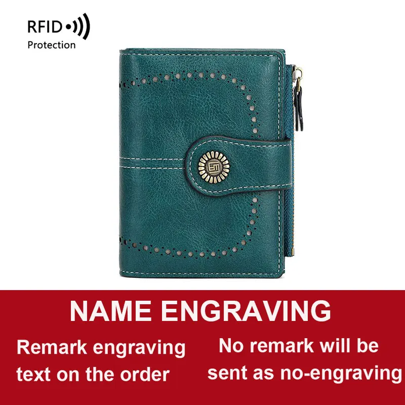 RFID blocking wallet for women front view