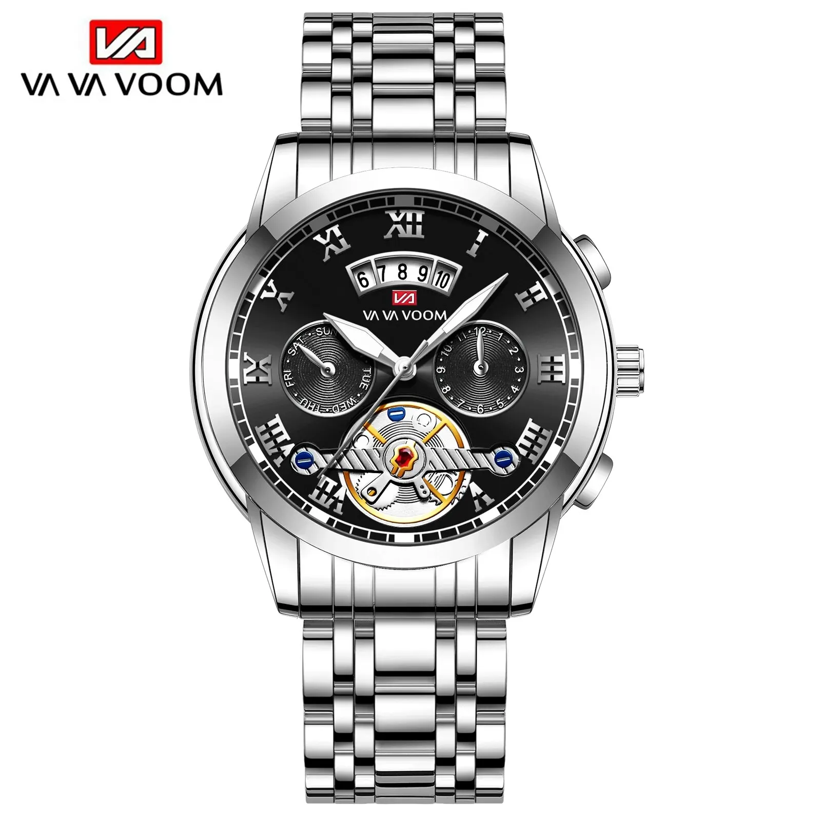 Relogio Masculino stainless steel case detail