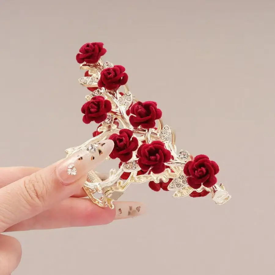 Rose Flower High-End Hairpin, New Rose French Style Elegant Back-Of-Head Clip, Metal Hair Accessory for Updos, Shark Clip Clothing & Accessories Hair Accessories Women’s Fashion Rose Flower High-End Hairpin, New Rose French Style Elegant Back-Of-Head Clip, Metal Hair Accessory for Updos, Shark Clip Clothing & Accessories Hair Accessories Women's Fashion KDBazar