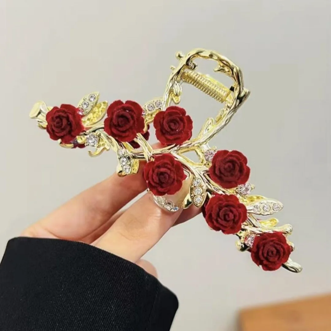 Rose Flower High-End Hairpin, New Rose French Style Elegant Back-Of-Head Clip, Metal Hair Accessory for Updos, Shark Clip Clothing & Accessories Hair Accessories Women’s Fashion Rose Flower High-End Hairpin, New Rose French Style Elegant Back-Of-Head Clip, Metal Hair Accessory for Updos, Shark Clip Clothing & Accessories Hair Accessories Women's Fashion KDBazar