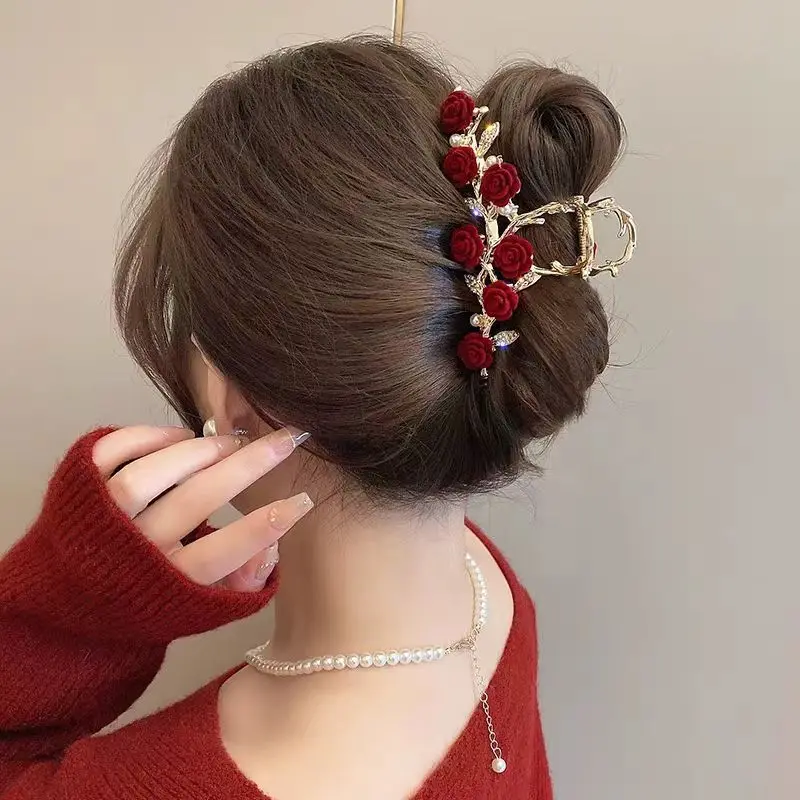 Rose Flower High-End Hairpin, New Rose French Style Elegant Back-Of-Head Clip, Metal Hair Accessory for Updos, Shark Clip Clothing & Accessories Hair Accessories Women’s Fashion Rose Flower High-End Hairpin, New Rose French Style Elegant Back-Of-Head Clip, Metal Hair Accessory for Updos, Shark Clip Clothing & Accessories Hair Accessories Women's Fashion KDBazar